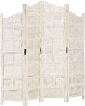 vidaXL, Paravent, Cloison de Séparation 4 Panneaux Séparateur de Pièce Diviseur Cloison de Pièce Paravent, Blanc