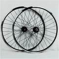 LSRRYD, Roues Avant Et Arrière De VTT 26/27, 5/29 Pouces, Freins À Disque + Freins À V 100/135mm QR, Noir/Argent, Cassette 7-12 Vitesses, Black