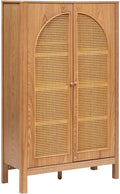 Armoire Tiria Placage Frêne, 92, 5 x 40 x 150, 5 cm, pour Chambre, Bois/Miel – ATMOSPHERA CREATEUR D'INTERIEUR, 2 Portes en Cannage Rotin, Atmosphera