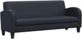 Canapé 3 places 183 cm en similicuir noir, cadre en bois massif, assise en mousse et coussin amovible – ULUYYUC