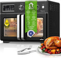 Mini four, version XXL 32 L – TurboTronic By Z-LINE, Noir/Argent, four à air chaud 4 en 1 et friteuse à air chaud, plaque de cuisson