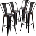 Tabouret, Lot de 4, Acier galvanisé – Flash Furniture, Noir/doré Antique, Plastique