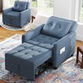 Bleu Canapé-lit Compact 3-en-1, Fauteuil Convertible jusqu'à 200 kg, canapé Pliant & ottomane avec Fonction lit – Vesgantti