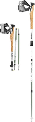 LEKI, Bâton de randonnée, Cross Trail FX Superlite Cinnamon, Blanc/Vert/Marron