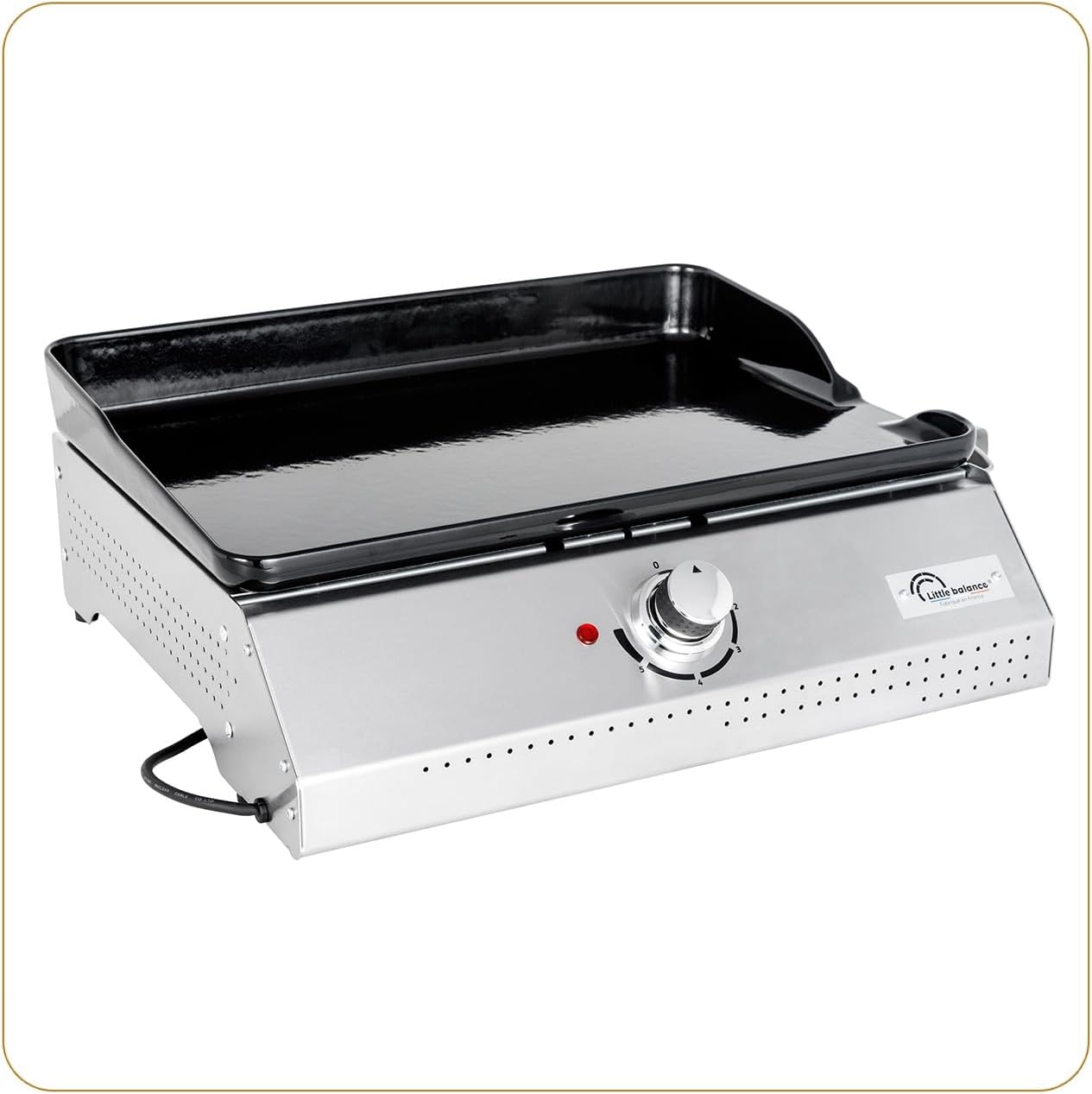 Plancha électrique, 2150 W, Inox – LITTLE BALANCE, Argent/Noir, 8713 Biscarosse 50-35, Fabrication 100% française
