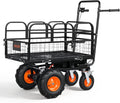 Chariot de manutention, Batterie 432 Wh 36 V 12 A, pour Transport Terre Bois Outils de Ferme – VEVOR, Noir/Orange, avec 4 Roues