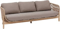 Canapé de Jardin deona Taupe et Acacia, 3 Places, Coussins Déperlants Déhoussables Mobilier d'Aménagement pour Jardin, Terrasse