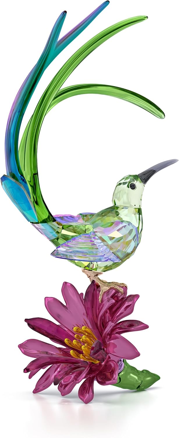 Swarovski, Boucle d'oreilles, Idyllia Promérops et Fleur de Cactus, Vert/Rose/Jaune/Bleu/Noir