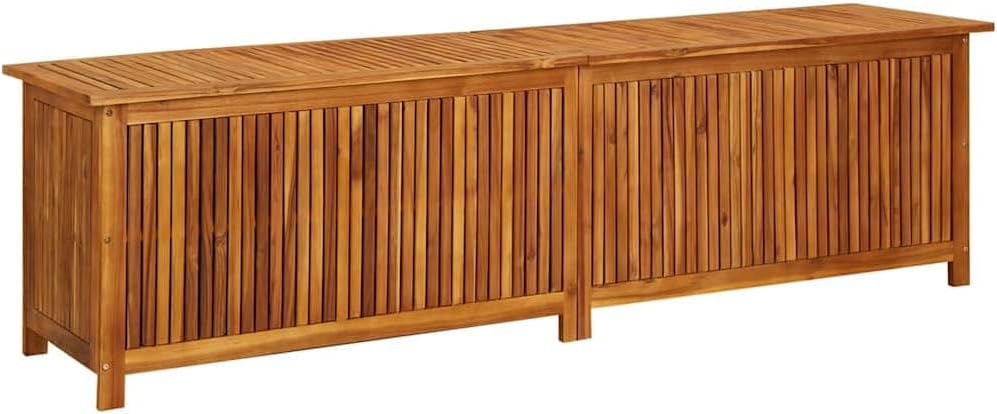 vidaXL, Coffre de rangement, Bois d'Acacia Solide Boîte de Rangement de Jardin Banc de Stockage Boîte d'Oreillers, Bois