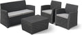 Keter, Salon de jardin, Mia Ensemble Table de Rangement en Graphite, Graphite/Gris