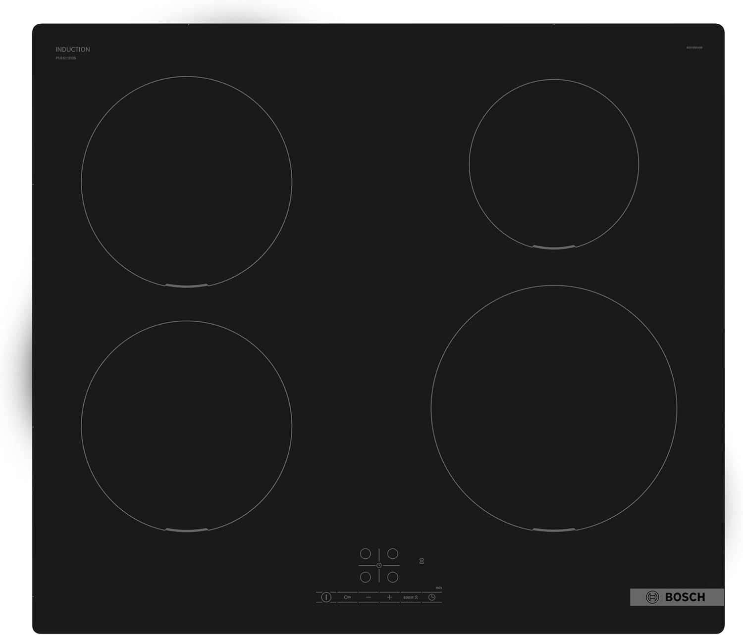 Bosch PUE611BB5E plaque à Induction, 60 cm, Puissance 4600 W, PUE611BB5E, Série 4, 4 foyers, Noir