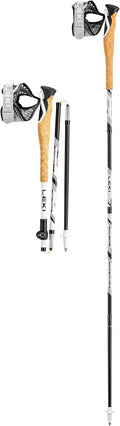 LEKI, Bâton de randonnée, Cross Trail FX Superlite Bâtons 110-130 cm, Noir/Blanc/Marron