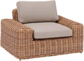 Canapé, Résine Tressée, Fauteuil de Jardin SAVINIA Tahini, Brun/Beige – HESPERIDE, Aluminium Epoxy, Coussins Déhoussables Epais