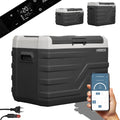 Glacière à compresseur 35 L, pour Voiture, Réfrigérateur & congélateur Portable Jusqu'à -20 °C, USB – AREBOS, Gris/Noir, 12/24V & 230V, Camion