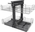 VADANIA Organiseur coulissant d'angle pour meuble 900 mm, 4 paniers, ouverture min. 405 mm, gauche/droite, fermeture douce