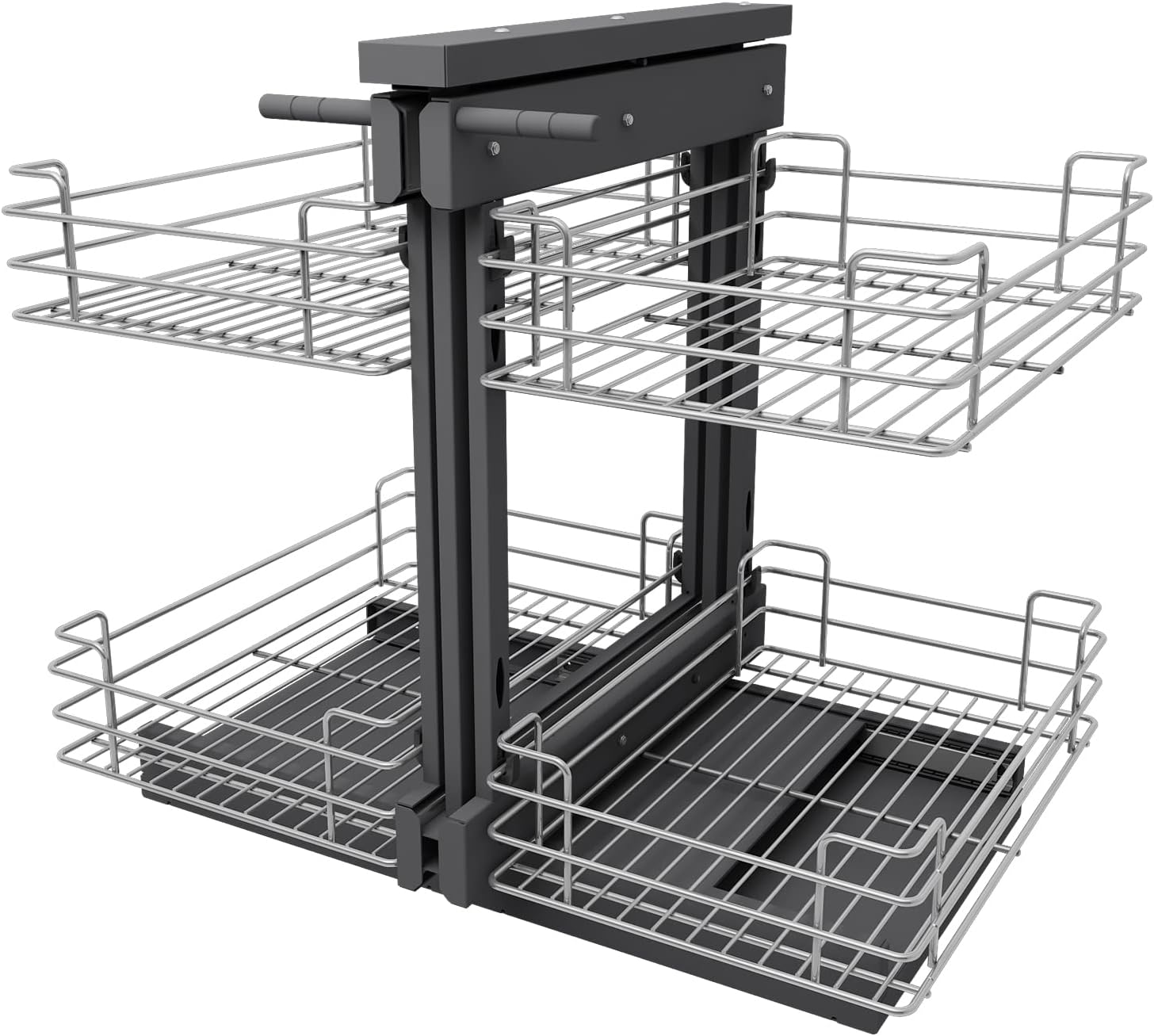 VADANIA Organiseur coulissant d'angle pour meuble 900 mm, 4 paniers, ouverture min. 405 mm, gauche/droite, fermeture douce