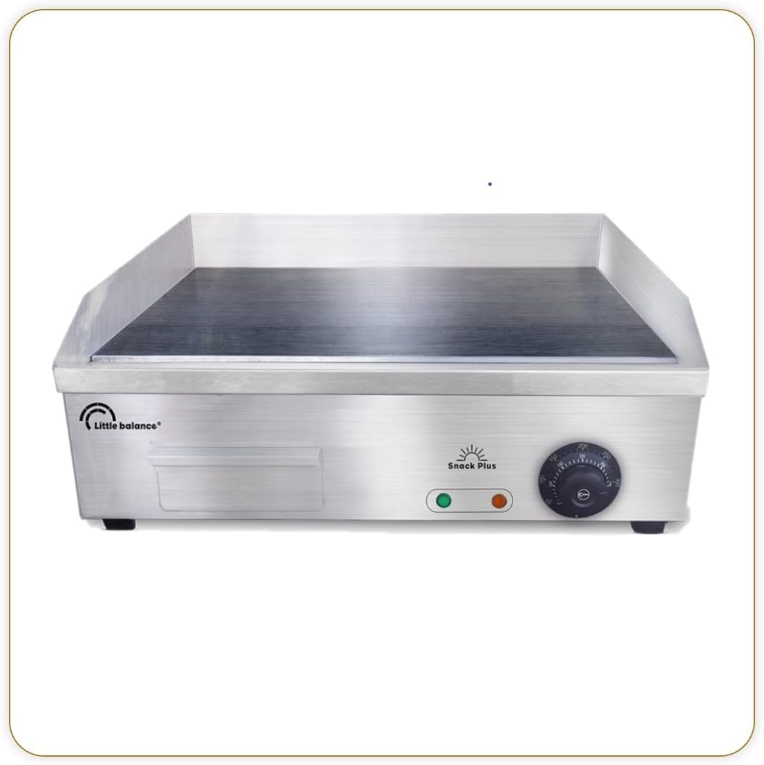 Plancha électrique 6-8 personnes, Plaque de cuisson acier anti-adhésive 8 mm – LITTLE BALANCE, Argent, 2900 W, 8568 Snack Plus, Acier