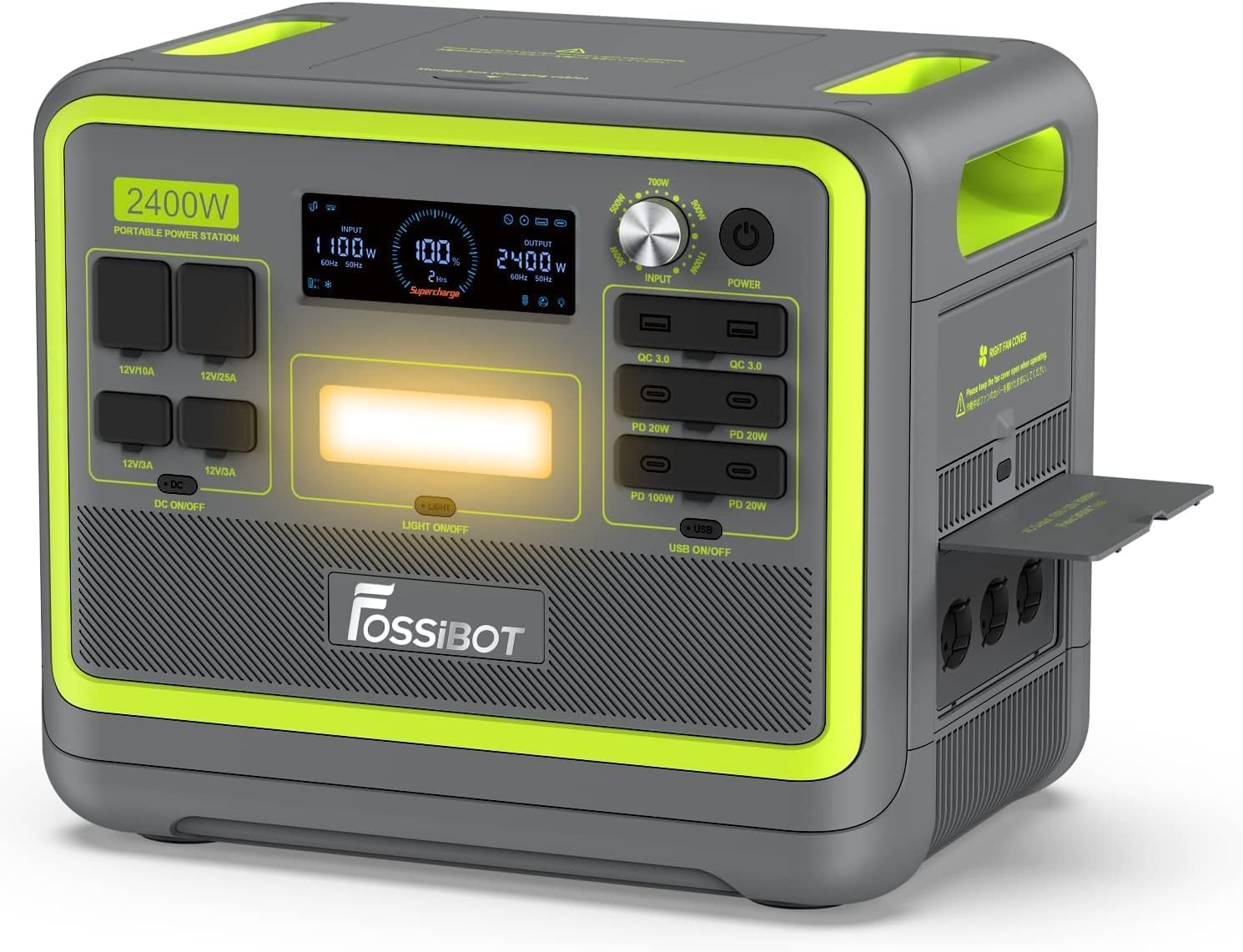 Générateur portable, crête 4800 W, 230 V 3 CA Sortie 230 V 3 AC Charge super rapide pour groupe électrogène de secours – FOSSiBOT