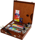 Peinture, 24x20ml Tubes + 2x60ml Tubes + Accessoires, Coffret bois Expert Set – Vangogh, Marron