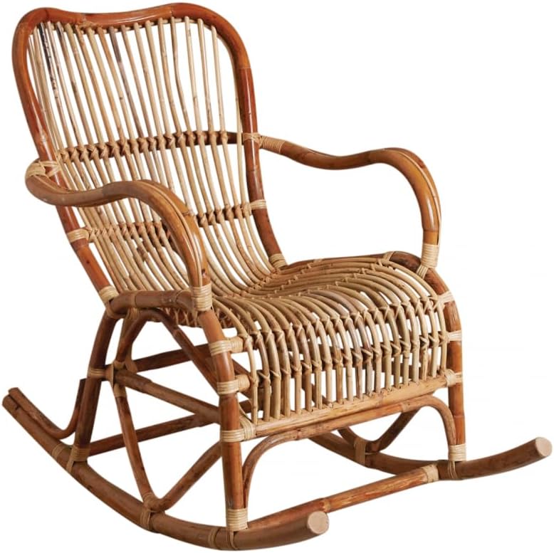 Fauteuil, 88x59x100 cm, Compatible Extérieur, Marron – AUBRY GASPARD, Siège Largeur 53 cm, Écorce, Rotin Brut, Livré Monté, Entretien Facile