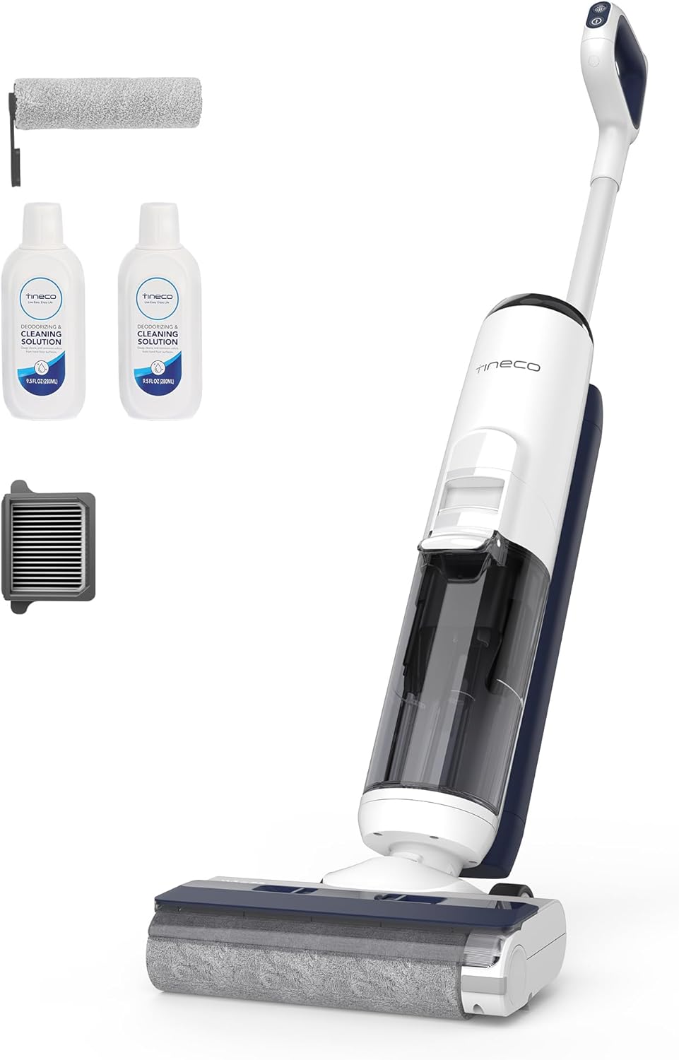Tineco iFLOOR 5 Breeze Complete Aspirateur Laveur, 35 Min d'autonomie, Aspirateur Sec Humide sans Fil pour Sols durs, Blanc/Bleu/Gris