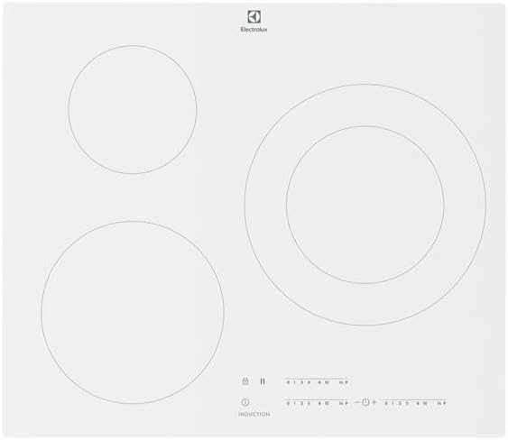 Electrolux LIT60342CW La Table De Cuisson À Induction 59cm 3 Feux 7350w, LIT60342CW/1, Blanc