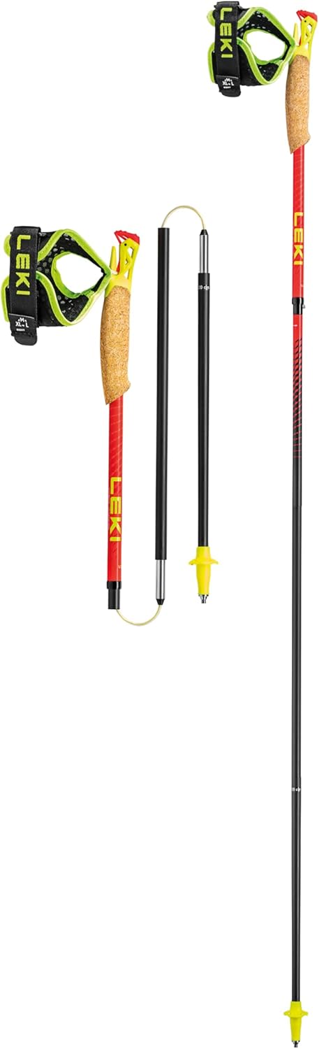 LEKI, Camping et randonnée, Ultratrail FX.One Superlite bâtons de Trail, Rouge/Noir/Jaune
