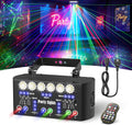 Jeux de Lumière DJ Professionnel RGB avec Effets Stroboscopiques et Laser, Éclairage de Scène pour Soirée, DMX 512, Télécommande IR – BrightWish