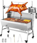 VEVOR, Barbecue à Charbon avec Tournebroche Électrique 38 W, Rôtissoire à Charbon de Bois Capacité de Charge 60 kg, pour Agneau Porcelet