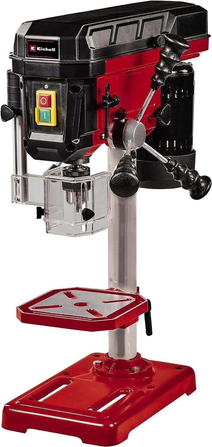 Einhell Perceuse à colonne TC-BD 500 (500 W, jusqu'à 2 410 tr/min, butée de profondeur réglable, Rouge/Noir/Gris, 9 vitesses