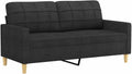 Canapé à 2 Places Noir 140 cm Tissu, sièges de Salon – vidaXL, canapé à Deux Places, canapé, canapé rembourré, Causeuse, canapé de Salon
