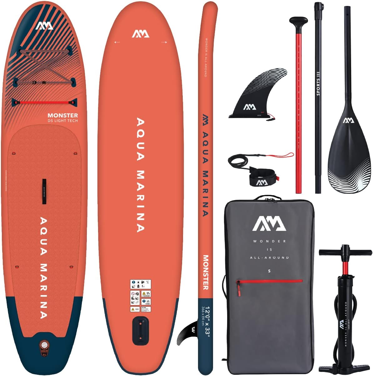 Aqua Marina, Planche gonflables, Rouge/Noir, iSUP, ? Komplett-Sets f?r Erwachsene