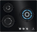 Electrolux KGE6633NOK KGE6633NOK Plaque de gaz de 60 cm et 3 zones, avec injecteurs d'échange, noir, zone Wok, commandes avant