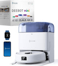 ECOVACS DEEBOT Mini Aspirateur Robot, Aspiration 9 000 Pa, Blanc/Bleu, ZeroTangle 2.0, TrueMapping 2.0, séchage à 45 °C, vidage Auto, Bleu