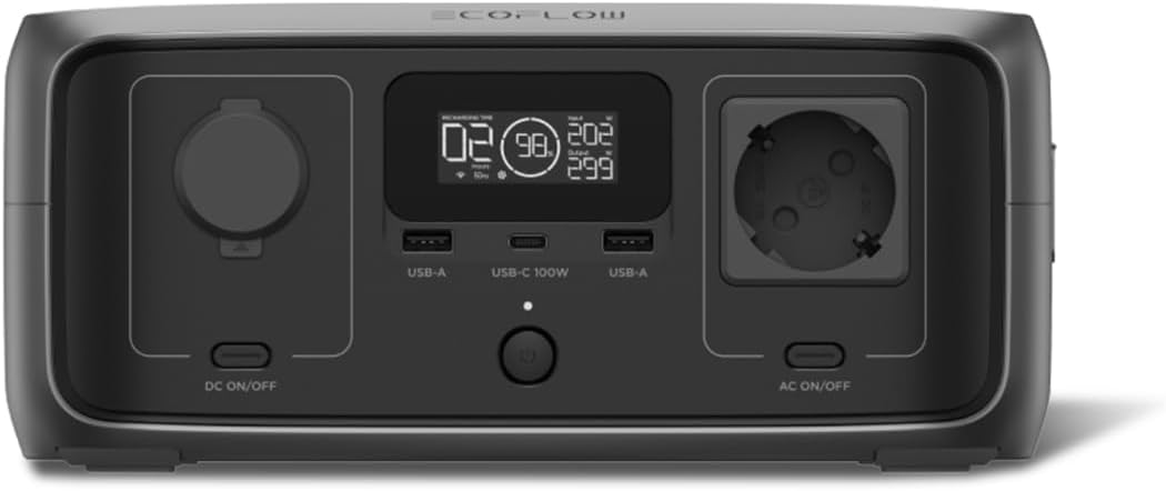 Station électrique portable RIVER 3 UPS 10 ms, générateur solaire pour l'extérieur, 245 Wh de capacité, 2*Runtime avec technologie GaN – EF ECOFLOW
