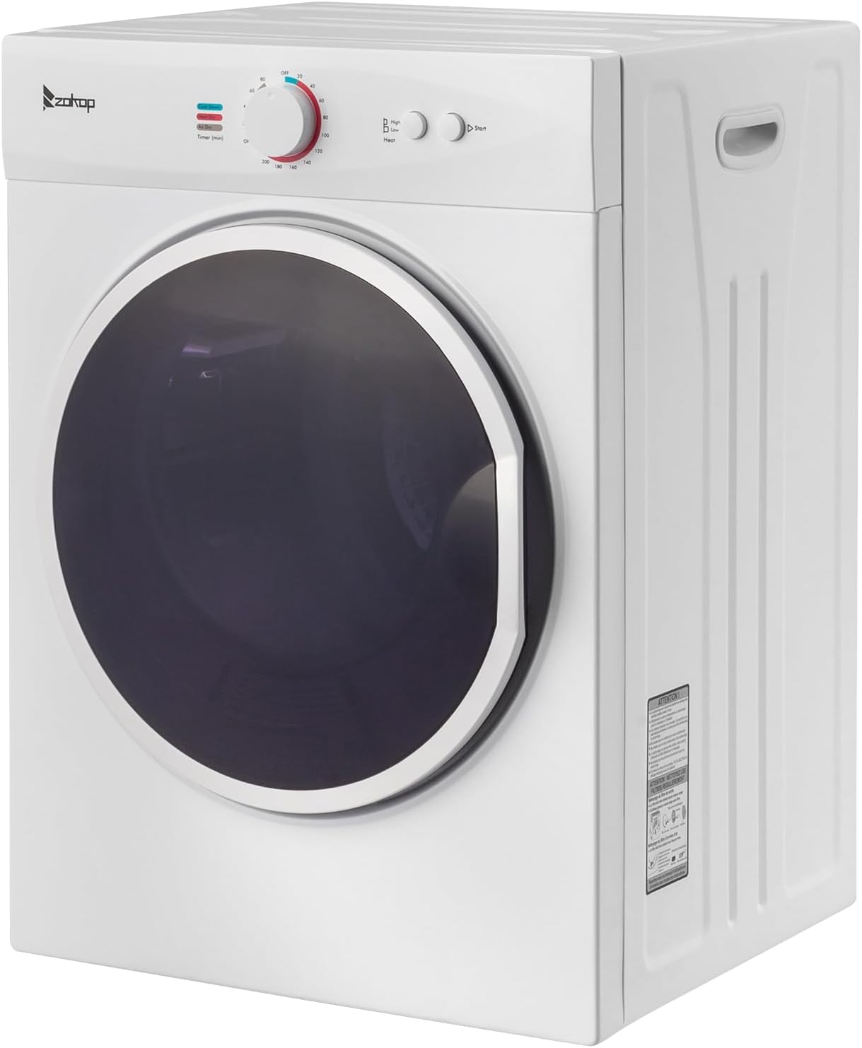 LEADZM, sèche-linge, sèche linge séchage à évacuation compact 1020W 3KG avec affichage pour différents modes de, Blanc/Noir, maison