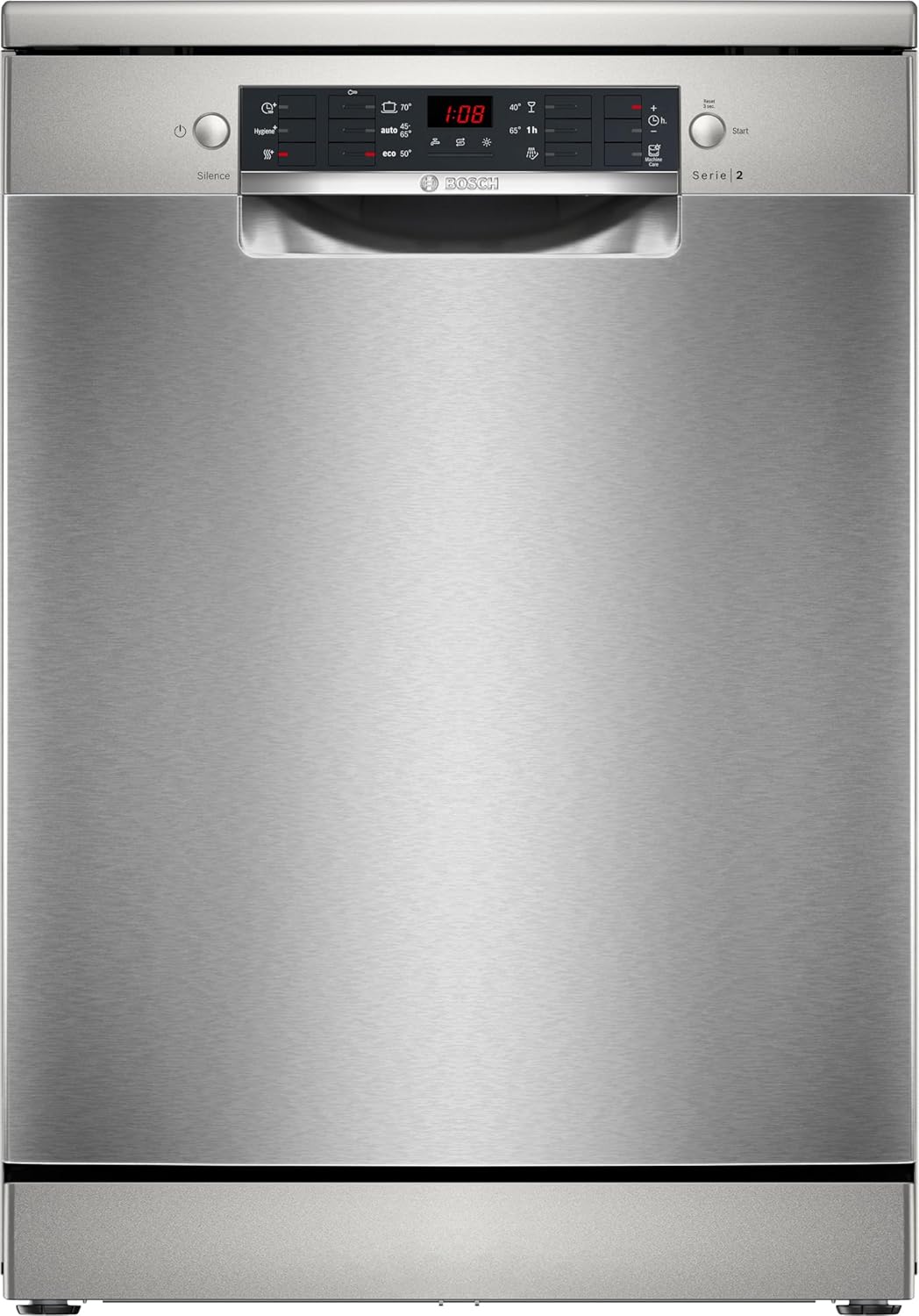 Bosch SMS26AI01F Lave-vaisselle 60 cm, SMS26AI01F, Inox, Série 2, Pose libre