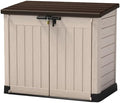 Keter, Coffre de rangement, Abri horizontal range poubelle SIO MAX, 1200 litres, Beige/Marron