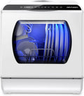 AIRMSEN Mini Lave-Vaisselle de Comptoir, 5+1 Programmes, Contrôle Tactile et Écran LED, Adapté pour les Cuisines Familiales, Blanc