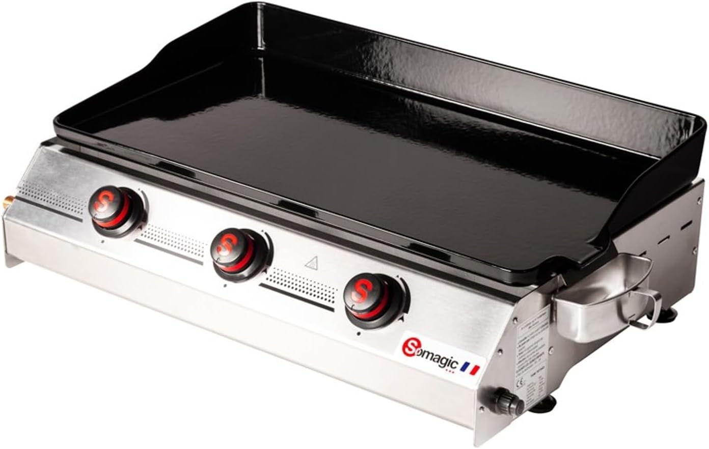Somagic, Plancha, Plancha 3 brûleurs 10, 5kW, Noir/Argent