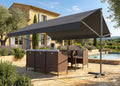 Store Banne Double Pente 4x3m Manuel ISEO Gris, Protection Jardin & Terrasse avec Manivelle, Toile Waterproof 250g/m2 Hydrofuge & Anti-UV