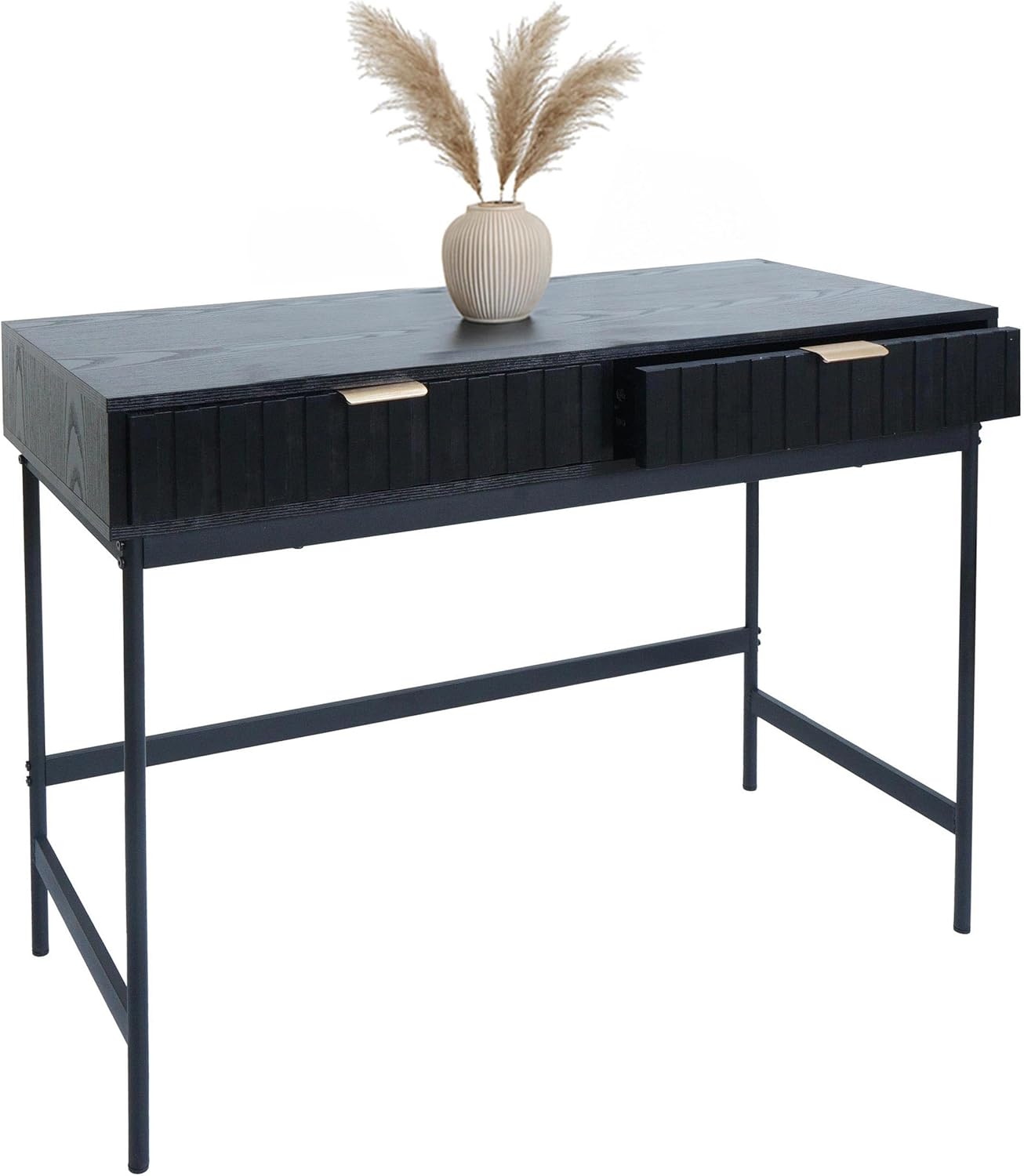 Bout de canapé, Console HWC-O41 Aspect Bois Noir, Noir – Mendler