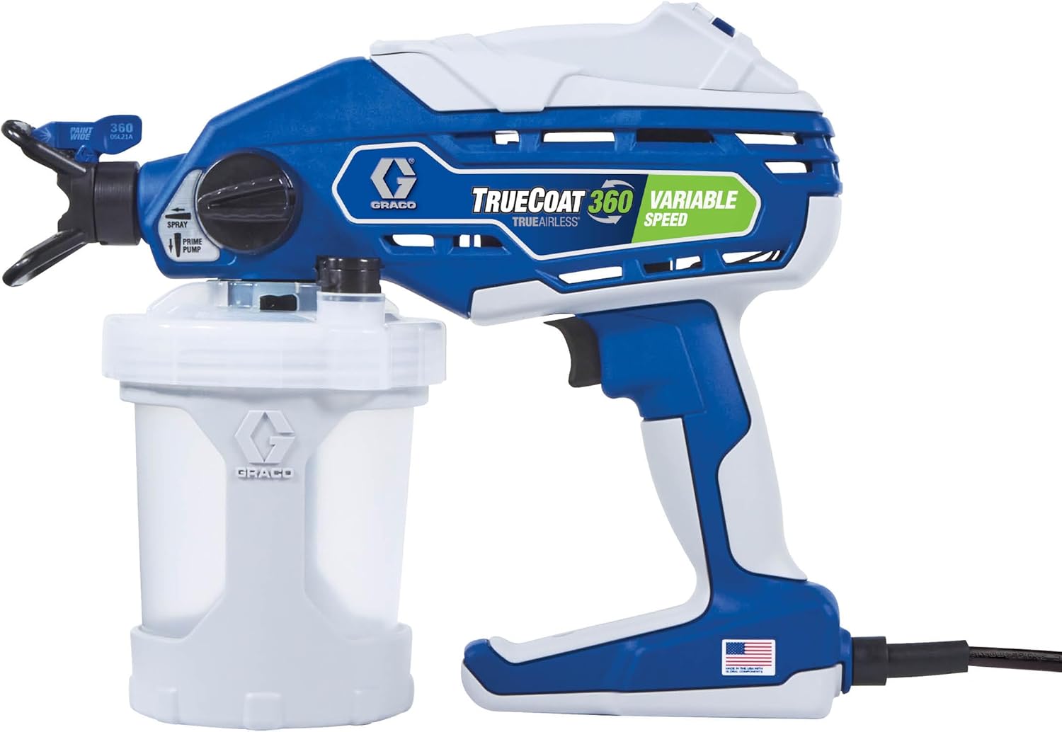 Pulvérisateur, Pression Max. 138 Bar – Graco, Bleu/Blanc/Noir, Pistolet à Peinture airless Filaire portatif, Modèle UE